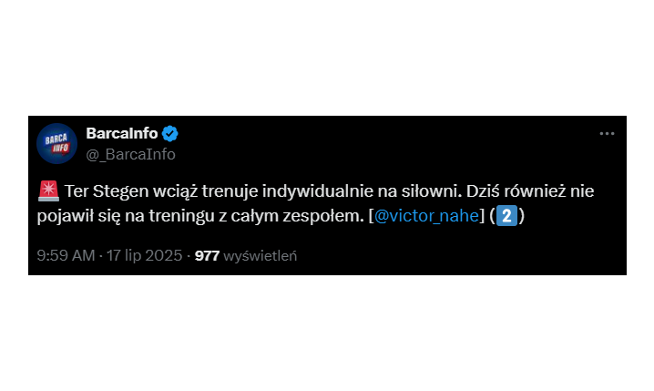 TRENING Ter Stegena na dzisiejszej sesji w Barcelonie xD